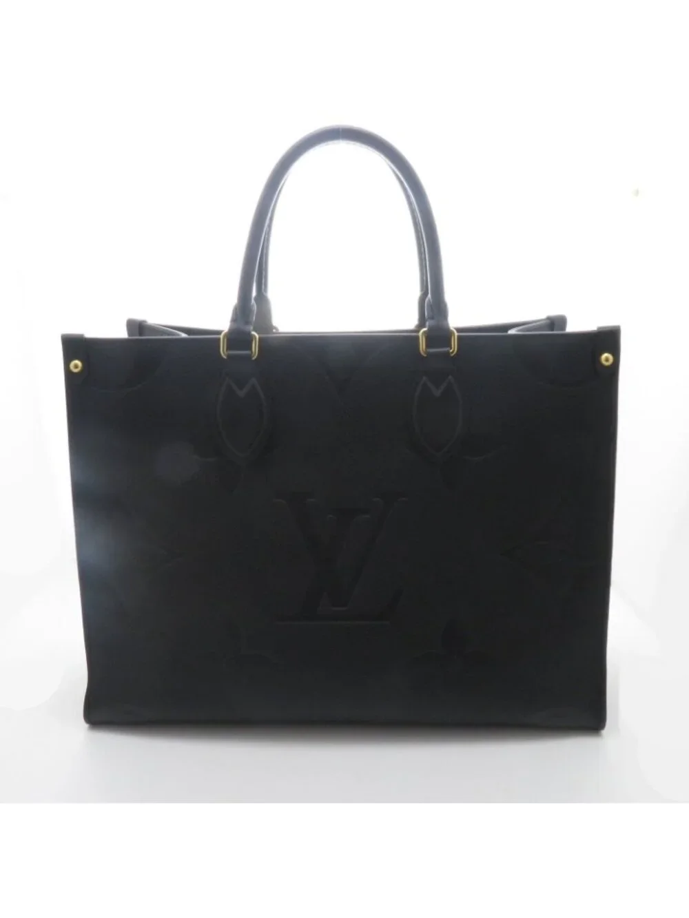 Louis Vuitton on the Go MM Monogram Empreinte Noir Tote Tag Stamp